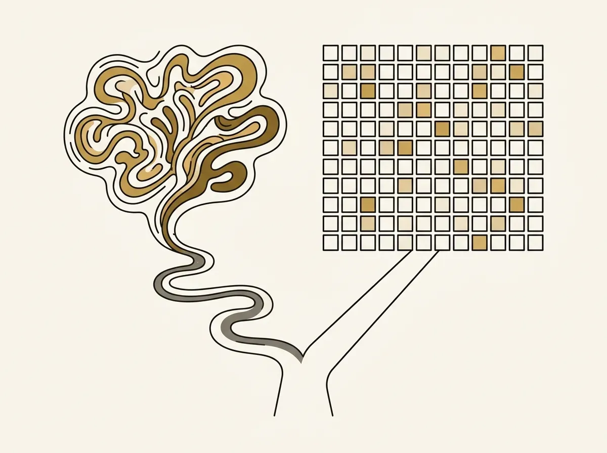 An illustration of a forked path representing the choice between qualitative and quantitative research methods.