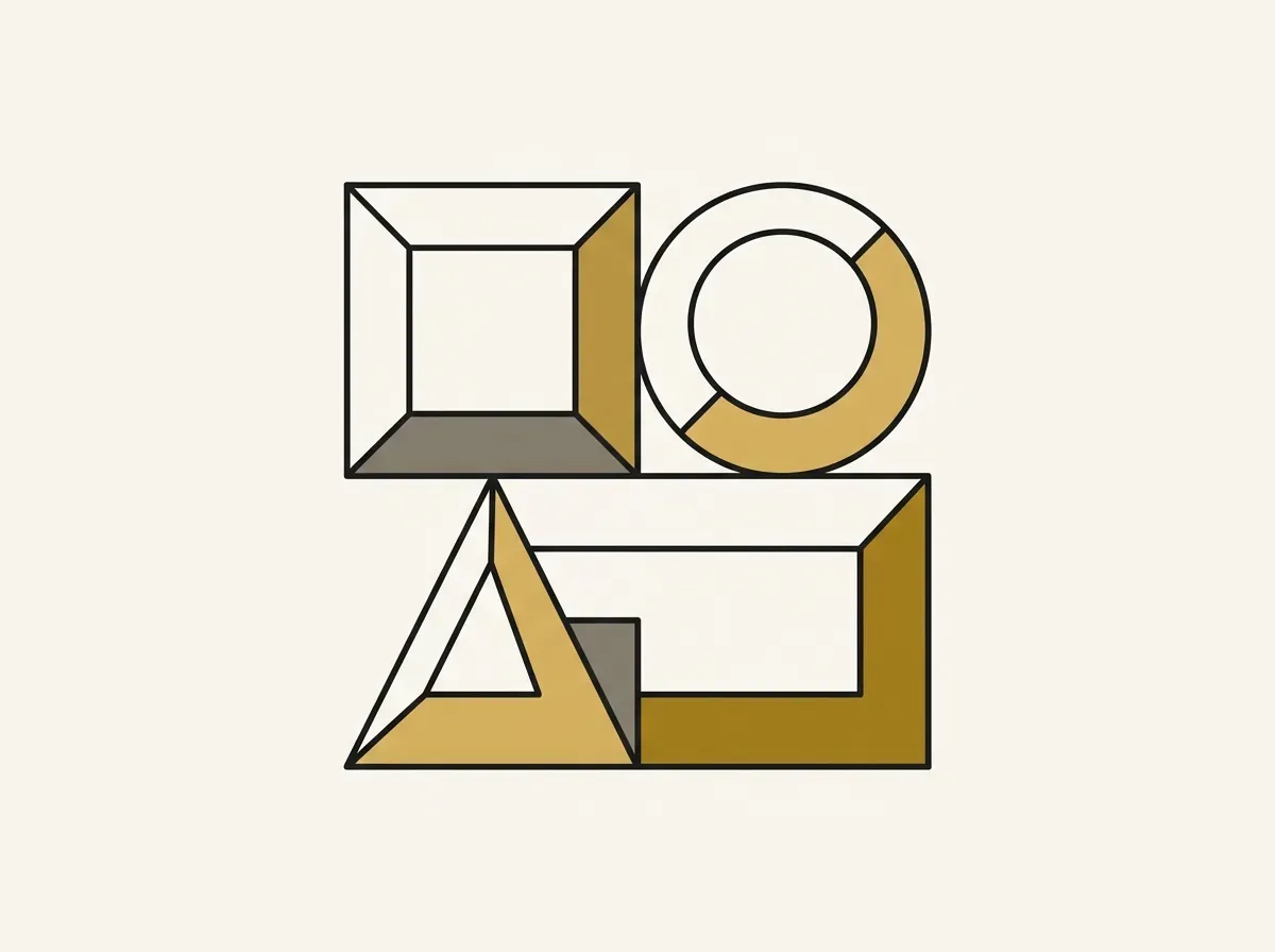 An illustration of different geometric shapes fitting together like puzzle pieces, symbolizing the components of a research plan.