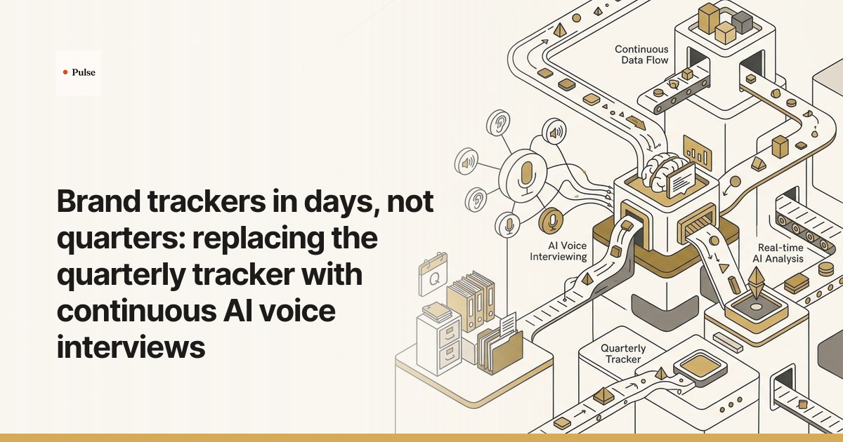 Brand trackers in days, not quarters: replacing the quarterly tracker with continuous AI voice interviews