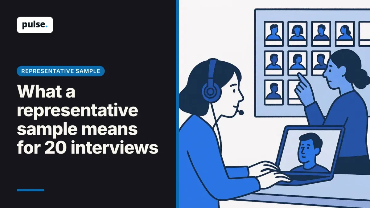 What a representative sample means for 20 interviews