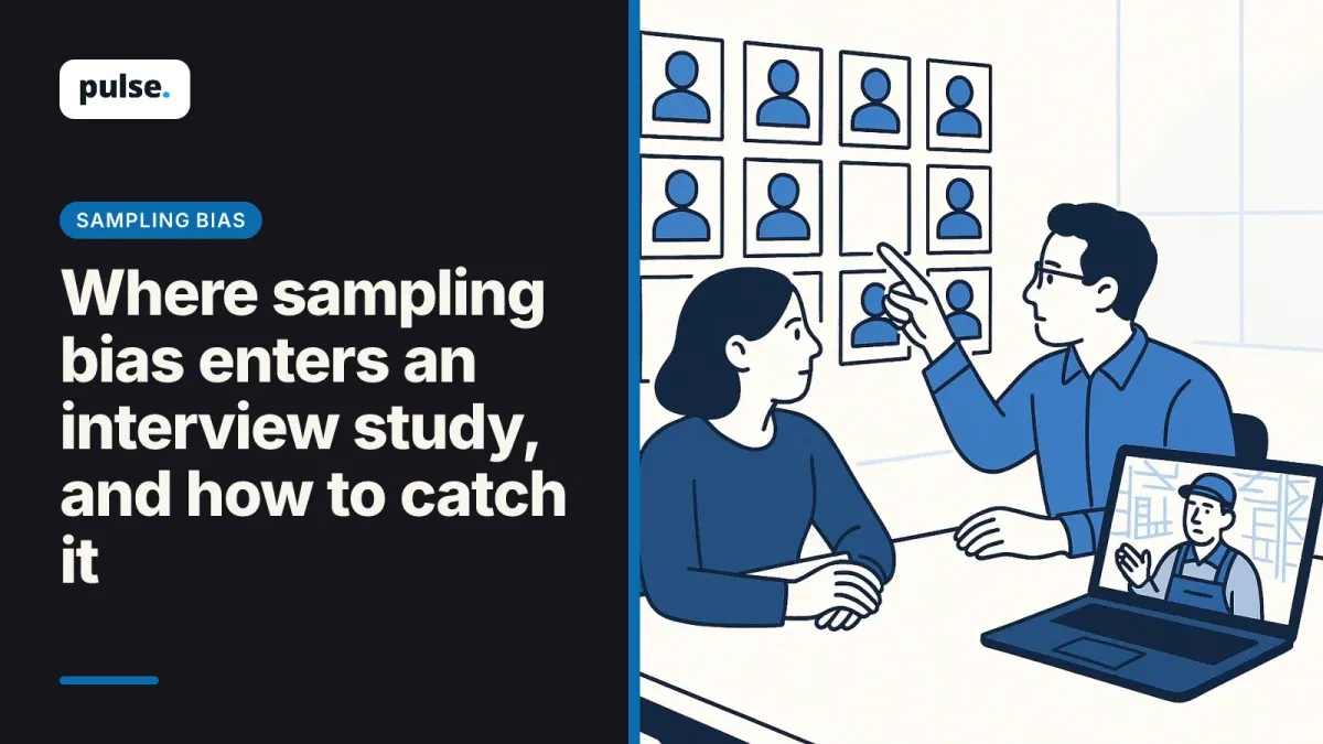 Where sampling bias enters an interview study, and how to catch it