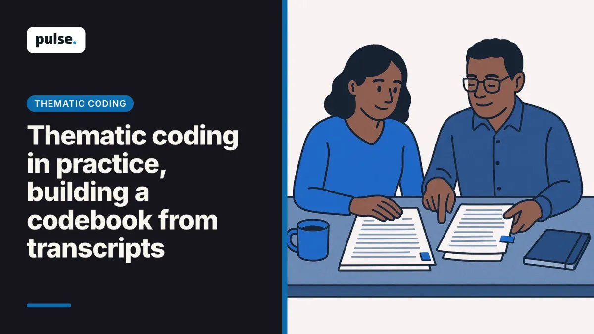 Thematic coding in practice, building a codebook from transcripts